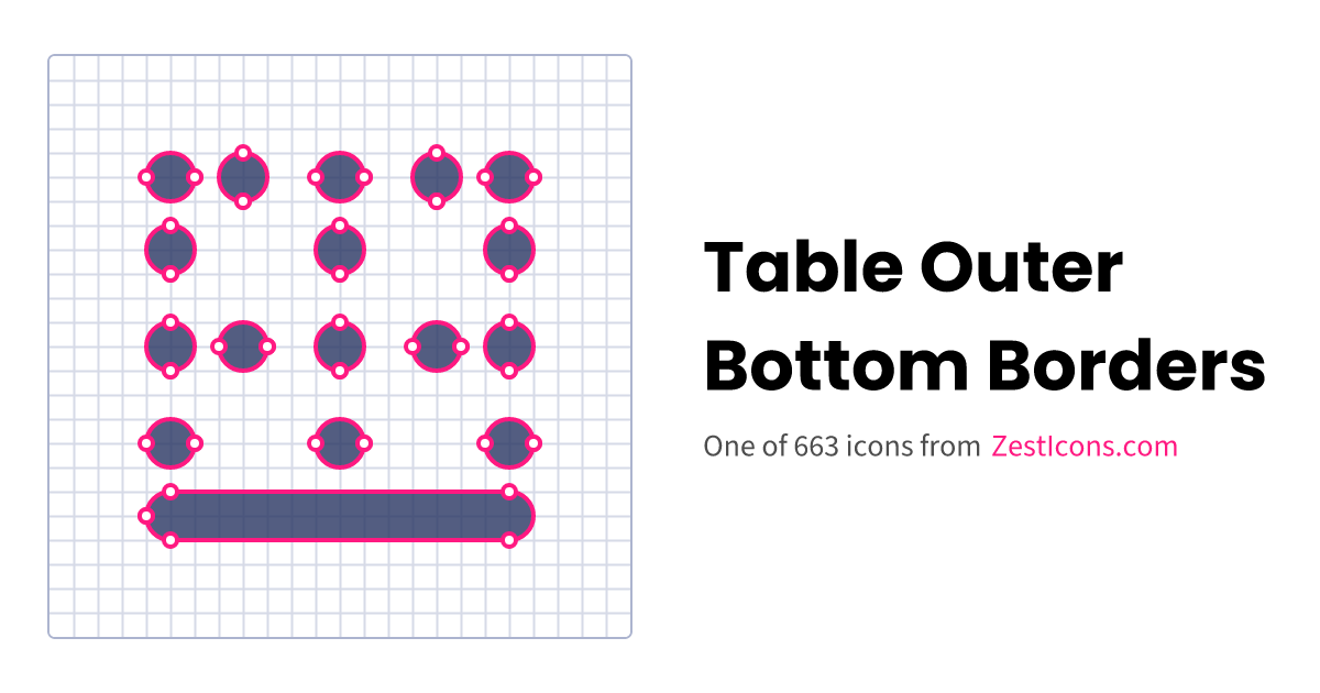 Table-outer-bottom-borders Icon | Zest Icons